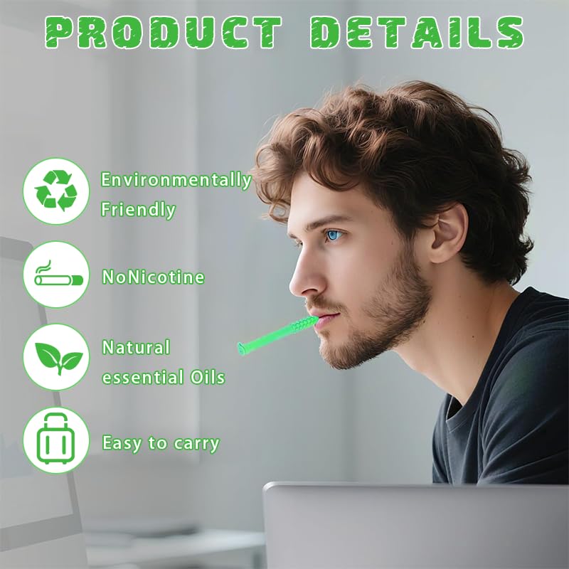 Essential Oil Chewable Breath Sticks (3-Pack) - On-The-Go Aromatherapy for Fresh Breath, Mental Focus & Natural Energy - Peppermint, Eucalyptus & Lavender