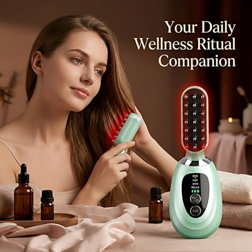3-in-1 Facial Massager for Face Neck & Scalp - Green, Rechargeable Skin Care Device