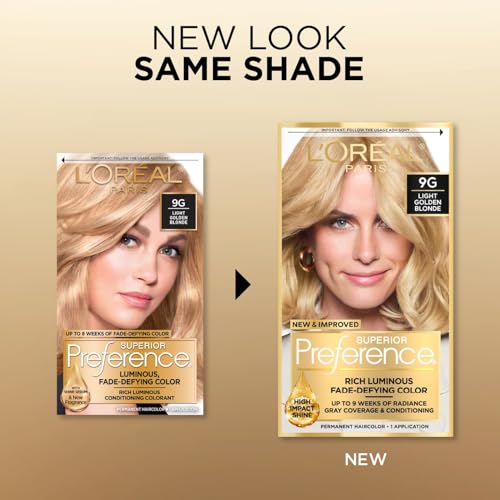 Permanent Hair Color Kit - Light Golden Blonde 9G - Fade-Defying Shine