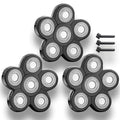3 Pack Shaver Replacement Blades Compatible with Freebird Head Shaver Kit, 6 Blades Shaver Replacement Heads for Bald Men, Ruixin Replacement Blades for Flex-series Electric, with 3 Brushes.