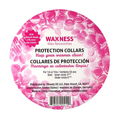 Waxness Waxing Multi-fit Protection Collars for 14-16 Oz Tins and Warmers 50 pcs Pink