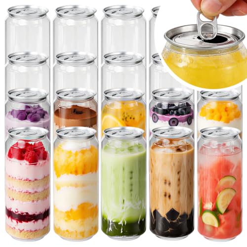 500ml Plastic Boba Cups with Lids - Leak-Proof Sealable Can Containers for Smoothies & Drinks