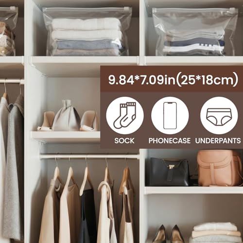 Bokon 100 Pcs Small Toiletry Bags Bulk, 7.09 x 9.84 Inches Clear Cosmetic Makeup Bags with Zipper Travel Pouches for Women Waterproof Transparent PE Storage Organizer for Swimsuit Bikini Vacation