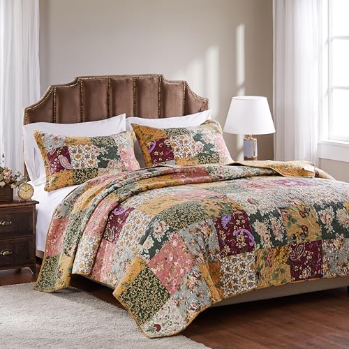 Greenland Home Antique Patchwork Cotton Quilt Set King California King 3-Piece