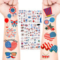 4th of July Tattoos,100PCS 4th of July Temporary Tattoos,Fourth of July Accessories,Red White and Blue Party Supplies Independence Day 2.7x 4.8 inches 10 Sheets