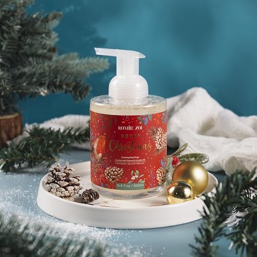 ROMIIE ZOI Christmas Foaming Hand Soap with Gift Box- Berry Christmas, Infused with Holiday Floral- 500ml/ 16.8oz