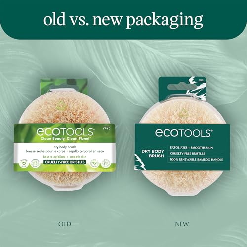 EcoTools Dry Body Brush 4-Pack ? Exfoliating Body Scrubber for Dead Skin Removal, Cellulite Massage, Circulation