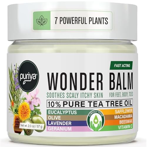 Puriya Tea Tree Oil Balm and Mother of All Creams with Light Peppermint Scent Bundle Set, Plant Rich Wonder Balm, Moisturizing Cream for Dry, Itchy, and Sensitive Skin