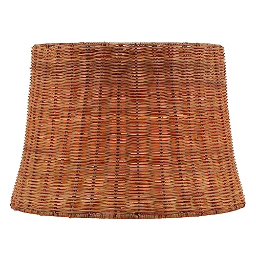 Handwoven Empire Spider Lamp Shade - Natural Rattan, 13x16 Inches, Variation Rattan