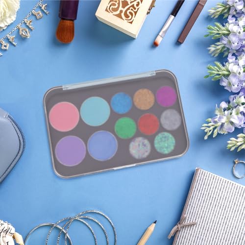 Magnetic Makeup Palette Set with Frosted Clear Top - 3 Pack, 60 Metal Stickers for DIY Cosmetics, Travel Storage