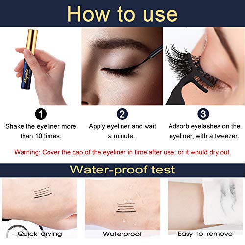 7C SEVENCROWN Black Natural Look 10 Pairs Magnetic Eyeliner & Lash Kit