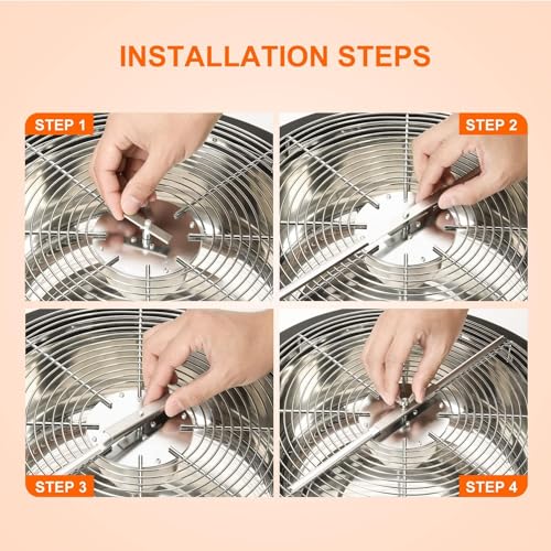 iPower 4-Pack 16 inch Bud Bowl Leaf Trimmer Blades Replacement, Stainless Steel for Spin Clean Cut, Included 2 Serrated 2 Straight Blades, Actual Length 13.4'', Silver