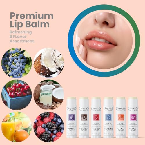 Chap-Lip Vitamin E Lip Balm Jar 60 Count with Coconut Oil & Flavors - Original Variation