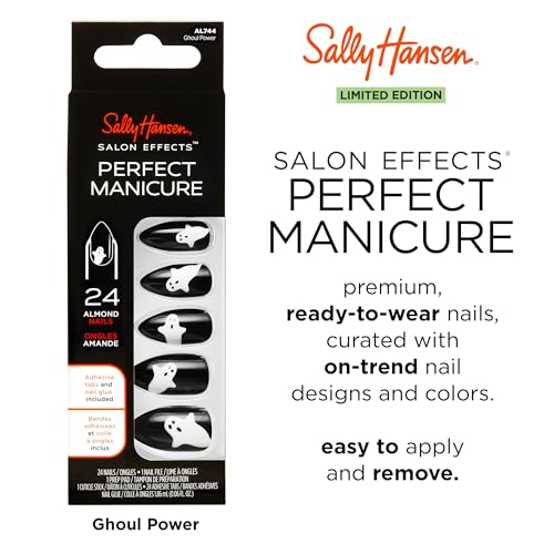 Sally Hansen Salon Effects¢ç Perfect Manicure, Ghoul Power, Press On Nails, Non-Damaging Adhesive Tabs, File, and Alcohol Pad Included