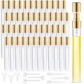 Mini Glass Spray Bottle Set 50 Pcs 10ml Transparent with Golden Cap - Variation of Spray Bottle10ml-50P-Golden