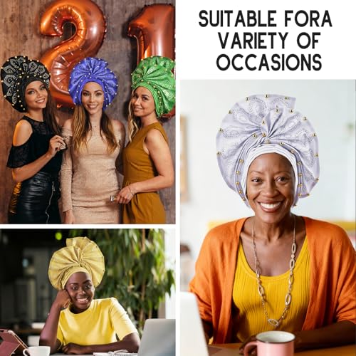African Nigerian Gele Head Wrap for Women - Wedding & Party Turban