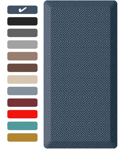Ophanie Blue Anti-Fatigue Kitchen Mat 20 x 48 Inches, 0.8" Thick, Waterproof Standing Cushion