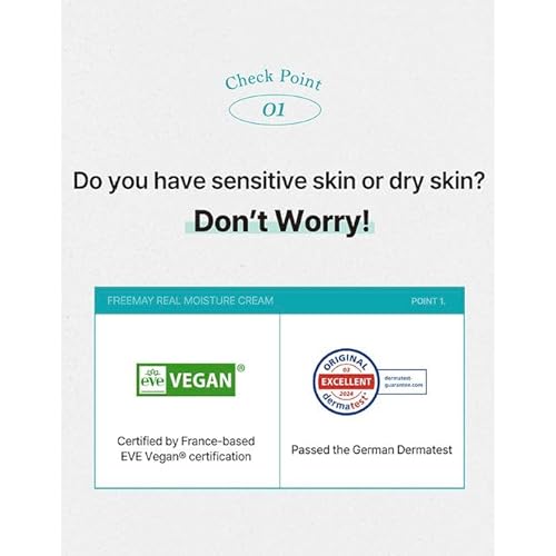 freemay Real Moisture Cream Set (100ml + 30ml), Korean Face Moisturizer for Hydration & Soothing, Vegan, Lightweight, Sensitive Skin Friendly