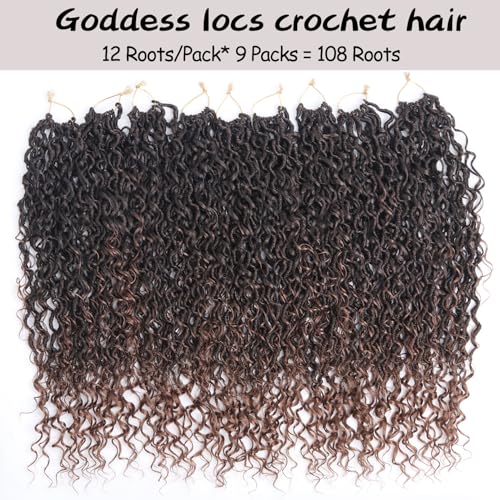 Vemet Goddess Locs Crochet Hair 24 Inch - 9 Packs, Boho Faux Locs, Natural Synthetic Fibers