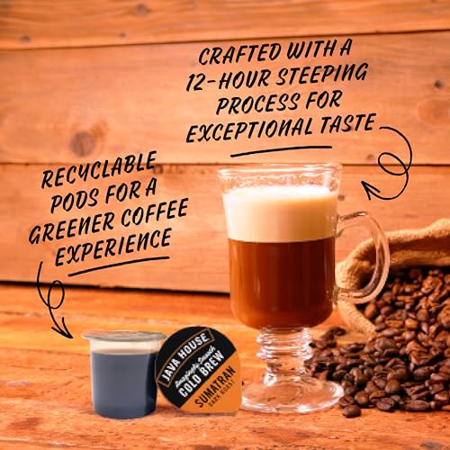 Cold Brew Coffee Concentrate Pods - Sumatran, Pack of 12 (48 Count) - Single Serve Liquid Coffee