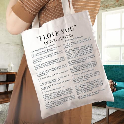 WCGXKO TVD Gift TV Show Lover Gift I Love You In TVD Quotes Tote Bag