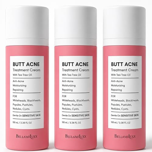 BellamiLuxx 3-Pack Butt Acne Clearing Cream with Salicylic Acid & Tea Tree Oil