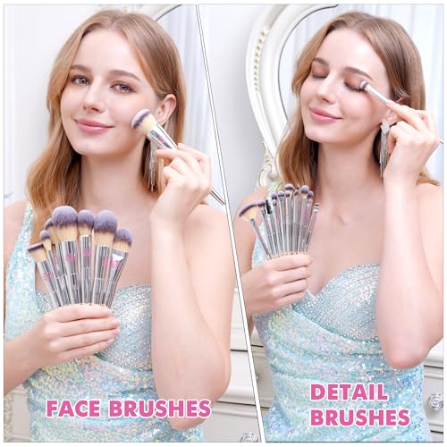 Professional Makeup Brush Set 26 Pcs with Elegant Silver Gift Box - Perfect for Gift Giving