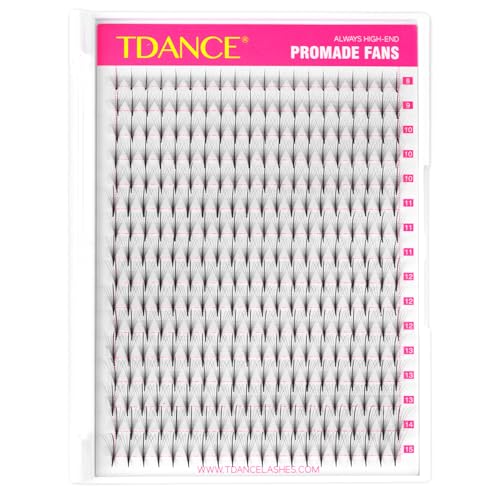 TDANCE Premade Fans Eyelash Extensions 320 Fans Pre Made Fans Lash Extensions Middle Stem Heat Bonded Premade Lash Fans Volume Lash Extensions(320-WISPY-7D-0.05-D-8-15mm)