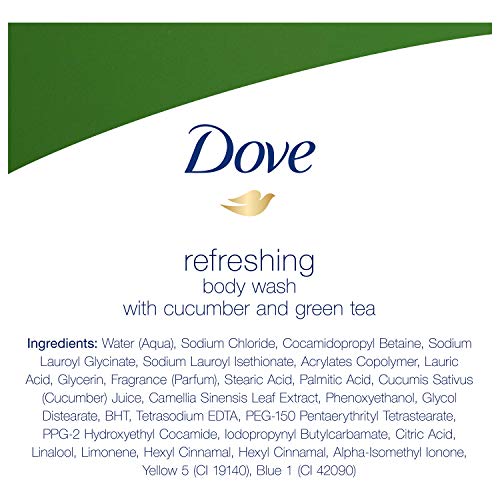 Dove Refreshing Body Wash Revitalizes and Refreshes Skin Cucumber and Green Tea Effectively Washes Away Bacteria While Nourishing Your Skin 22 oz