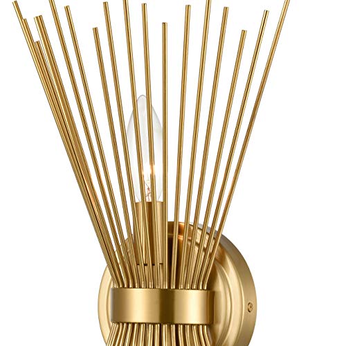 Brass Starburst Vanity Wall Sconce Light Mid-Century Style - YUBOLE