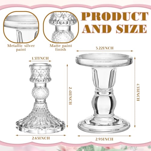 Delicate Unity Candles for Wedding Ceremony with Glass Holders - Set of 3
