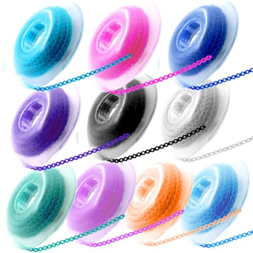LA MIERE Orthodontic Power Chains 15'' Mix Colors, Closed 0.113’’, Durable Rubber Braces Loops