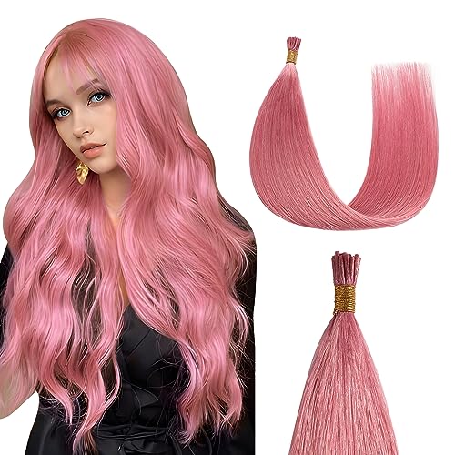 Sunya Human Hair I Tip Hair Extensions - Hot Pink 18 Inch 25G - Variation of THIS listing