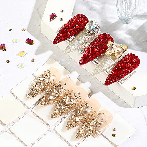 S3 Champagne Rhinestones for Nails - Gold Crystal Nail Art Decorations