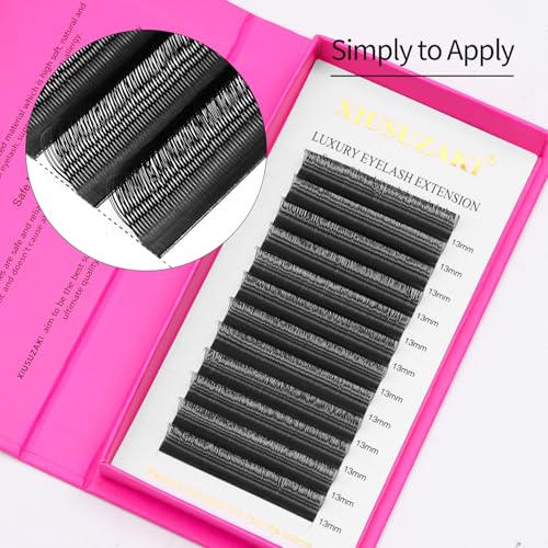 Double Tips U Shape Eyelash Extension 0.07 D Curl Volume Premade Fans Matte Black Cluster Lash Extensions(U-Double Tips-0.07 D-8-15mmMIX)