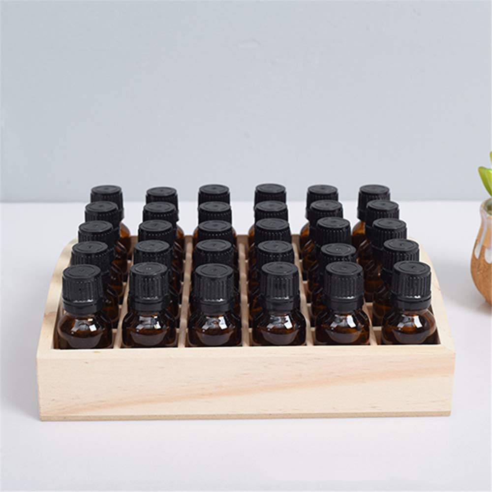 VolksRose 30-Slot Wooden Storage Box - Fits 5-15 ml Bottles, Travel & Presentation Storage, Nail Polish & Perfume Collection