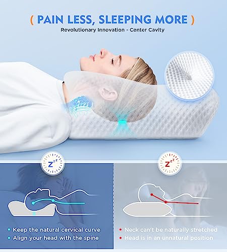 Osteo Cervical Pillow Queen White – Memory Foam Neck Support for Side & Back Sleepers