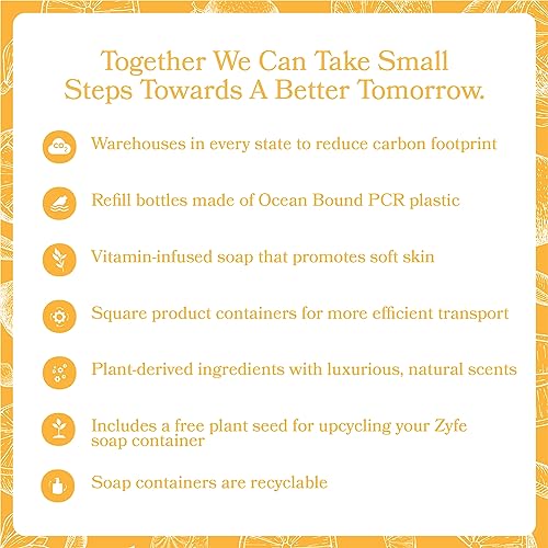 Foaming Hand Soap Refills, Half Gallon Hand Soap Foam Refill with Essential Oil Fragrance in Recycled Bottle, Citrus Handwash Refil Biodegradable+