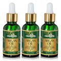 Herbishh Moroccan Argan Hair Oil Serum 1 Fl Oz Pack of 3 - Frizz Control & Heat Protectant