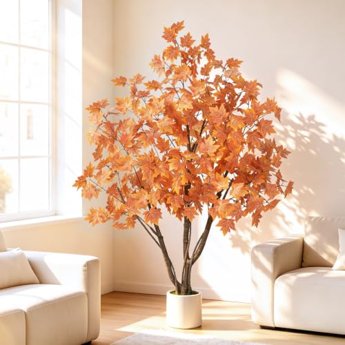 Artificial Fall Maple Tree 5FT for Indoor Outdoor Decor - Vibrant Autumn Leaves