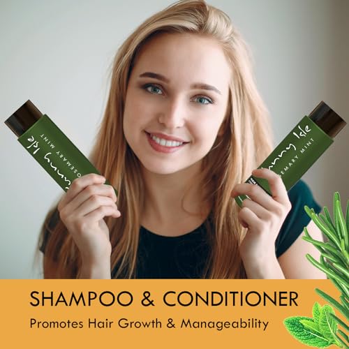 Sunny Isle Rosemary Mint Hair & Strong Roots Shampoo - Anti-Breakage, Growth, Biotin, Castor Oil - 12oz