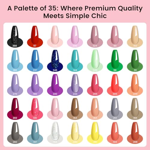 Phoenixy Romance Holiday Gel Nail Polish Kit with UV Light & Drill, 53 Pieces, 35 Colors, Gift for Women