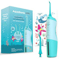 Aquasonic Kids Water Flosser Blue for Ages 6+ with Nozzles & Waterproof Stickers