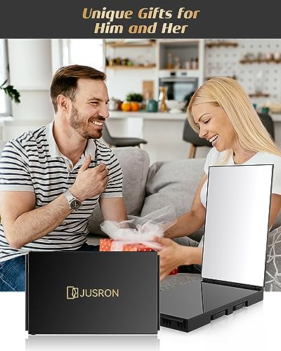 Self Hair Cutting Mirror with 360° Viewing Angle - Black Without LED & Accessories - Adjustable Wall or Door Mount