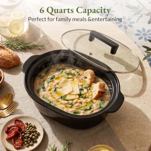 6 Quart Programmable Slow Cooker with Removable Nonstick Pot - Olive Variation