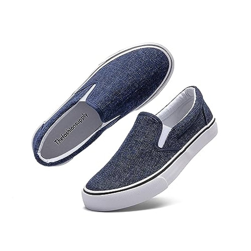 Emma Shoes Low-Top Slip Ons Women's Fashion Sneakers Casual Canvas Sneakers for Women Comfortable Flats Breathable Padded Insole Slip on Sneakers Women Low Slip on Shoes