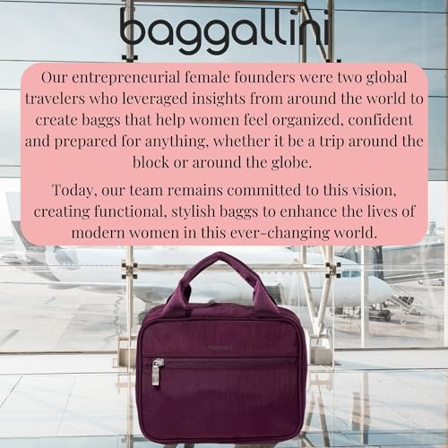 Baggallini Hanging Travel Toiletry Kit - Lightweight 6x10 Inch Makeup Bag