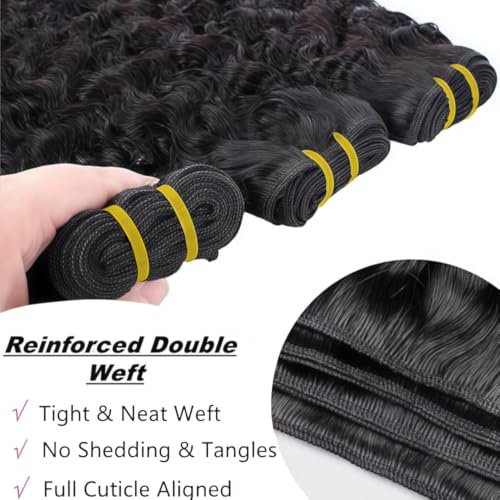 Burmese Curly Human Hair Extensions - 28-34 Inch Black Wet & Wavy Bundles 150g