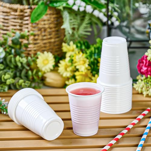 Disposable Plastic Cups 2000 Pack - 5 oz White Tumbler - Bulk Party Drinkware