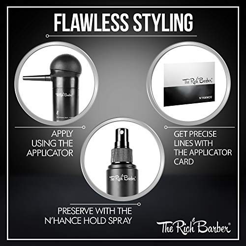 The Rich Barber Black Hair Building Fibers 3-Month Supply for Thicker Hair & Beard